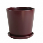 Горшок керам. с поддоном низкий Конус "Колор Гейм бургунди" № 4 d18см h16см 2,6л