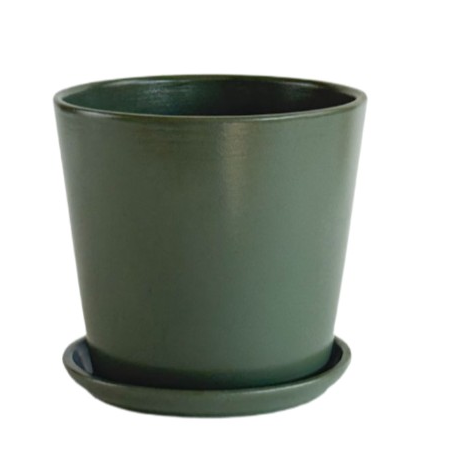 Горшок керам. с поддоном низкий Конус "Колор Гейм форест" № 3 d15см h14см 1,45л