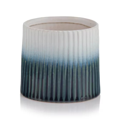 02.757.18 Кашпо Barcelona d18; h16 см бело-синий (ш/к 0977)