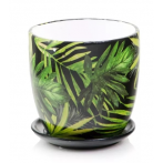 05.243.15 Кашпо с поддоном Déco d15; h14 см тропики (ш/к 1501)