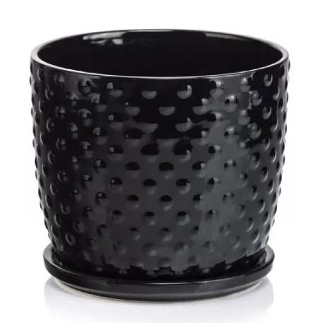 05.430.20 Кашпо с поддоном Amsterdam d20; h18 см черный (ш/к 5149)