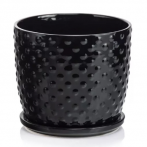 05.430.20 Кашпо с поддоном Amsterdam d20; h18 см черный (ш/к 5149)
