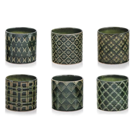 07.102.13 Кашпо Vintage MIX d13; h13см зеленый MIX (ш/к 2714)