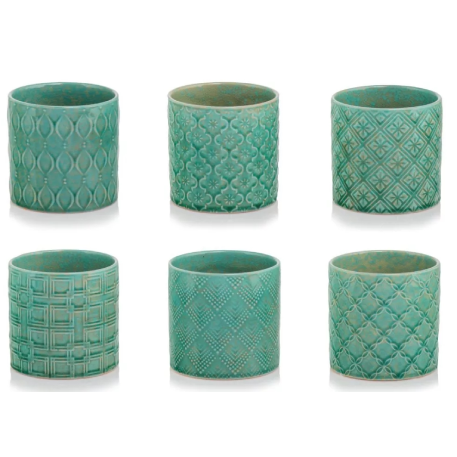 07.103.16 Кашпо Vintage MIX d16; h15см бирюзовый MIX (ш/к 2195)