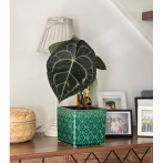 07.129.14 Кашпо квадрат. Vintage 14*14; h13 см бирюзовый (ш/к 6796)