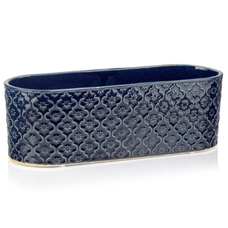07.134.37 Кашпо овал. Vintage 37*13; h12 см синий (ш/к 6888)