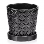 15.022.15 Кашпо с поддоном Déco d15; h15 см черный (ш/к 4746)