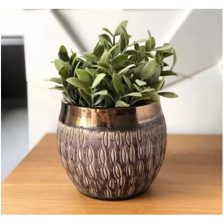 44.014.12 Кашпо Vintage d12; h11 см фиолетовый с золотом (ш/к 8952)