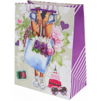 Dream cards Пакет подар.с мат.лам.,глит.и 3Dэлем.,30*41.5*12см(XL),Отдых в Париже,210г ППК-3603