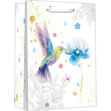 Dream cards Пакет подар.с мат.лам.26.4х32.7х13.6 см(L), Нежный колибри, 210г ППК-3391