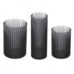 005 Сет ваз NEMO из 3-х шт (10*15см 0,9л + 12*18см 1,6л + 9*21,7см 0,9л) прозрачный серый