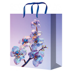 Пакет подарочный с глянцевой ламинацией 18x23x10 см (М) Стеклянные цветы, 157 г ППК-4395