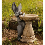 Ф382бп Композиция "Зайчик Леонардо" (бетон/песочный), h-44см