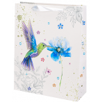 Dream cards Пакет подар. с мат.лам.и глит.18*23*10см(M), Колибри с цветком, 210г ППК-3686