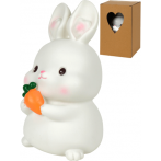 Копилка декоративная, пластиковая "Зайка с морковкой", 13*24см. КС-7437