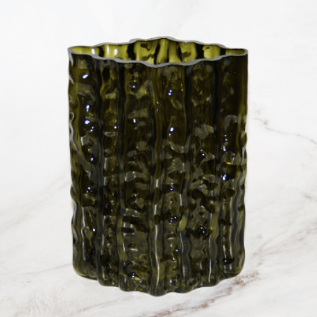 Ваза Пуговичная h21 см крш. темн. зел. дым