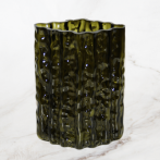 Ваза Пуговичная h21 см крш. темн. зел. дым