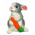 Ф016 Садовая фигура «Заяц с морковью» 17*17*25