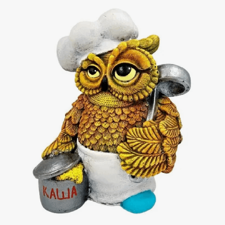 Ф030н Садовая фигура «Совенок-поваренок» 23*21*30