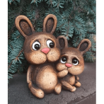 Ф104нт Фигура "Трюфельные зайчики" 13*17*22