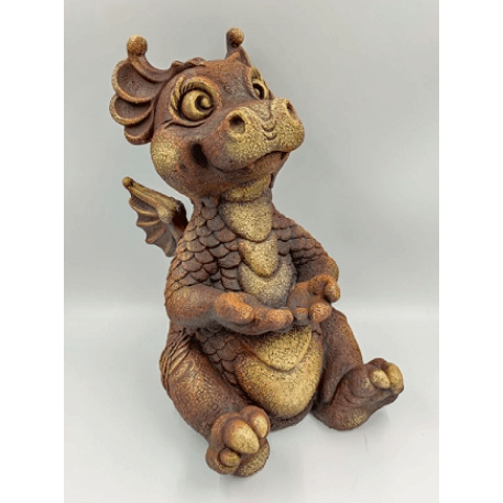 Ф274кор Садовая фигура «Дракончик Мика» (коричневый) 28*30*44