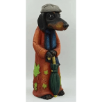 Ф276к Садовая фигура «Пес Клементий» в текстильной кепочке 17*20*45