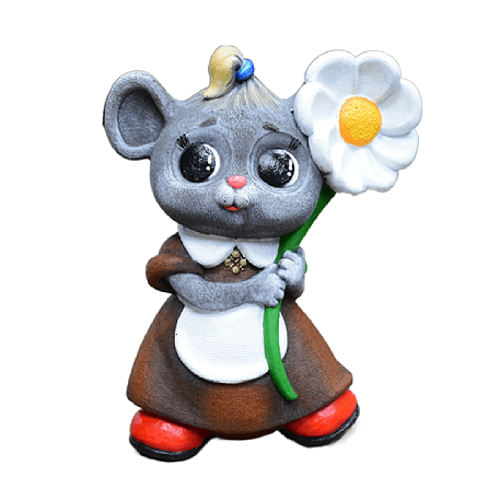 Ф278 Садовая фигура «Мышка-Ромышка» 22*16*30