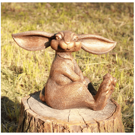 Ф340б Садовая фигура "Борис зайчик" бронза 30*14*24