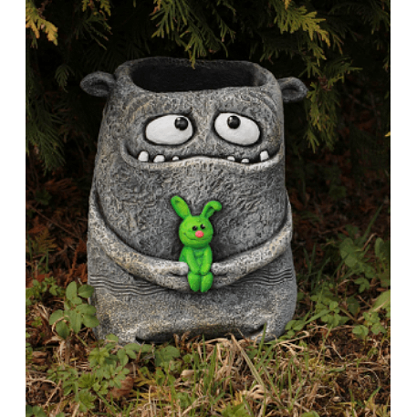 Ф344 Садовая фигура-кашпо "Добромонстрик Казюзя" бетон 18*19*23