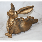 Ф361б Садовая фигура "Зайка Белла" бронза 25*37*25
