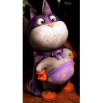 Ф373 Садовая фигура "Суперкот Сандалькин" серый 24*23*41