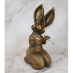 Ф384б Садовая фигура "Зайка Виктория" (бронза) 25*14*36