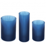 005 Сет ваз NEMO из 3-х шт (10*15см 0,9л + 12*18см 1,6л + 9*21,7см 0,9л) прозрачный синий