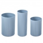 005 Сет ваз NEMO из 3-х шт (10*15см 0,9л + 12*18см 1,6л + 9*21,7см 0,9л) серо-голубой