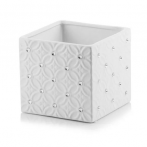 02.598.14 Кашпо квадрат. Moon 14*14, h13 см белый (ш/к 7775)