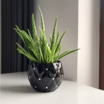 02.695.16 Кашпо Moon d16, h13 см черный (ш/к 6927)