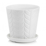 03.127.16 Кашпо с поддоном Barcelona d16, h16 см белый (ш/к 3830)