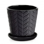 03.128.16 Кашпо с поддоном Barcelona d16, h16 см черный (ш/к 3854)