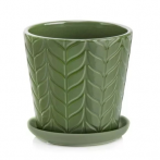 03.130.16 Кашпо с поддоном Barcelona d16, h16 см зеленый (ш/к 1438)