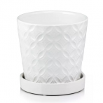 15.015.15 Кашпо с поддоном Déco d15, h15 см белый (ш/к 7946)