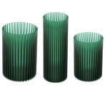 005 Сет ваз NEMO из 3-х шт (10*15см 0,9л + 12*18см 1,6л + 9*21,7см 0,9л) прозрачный зеленый