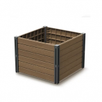 IBPS134-4665W Грядка пластиковая Base Plant 61,8*61,8 h2*230 см ~134л коричневый (ECO naturo)