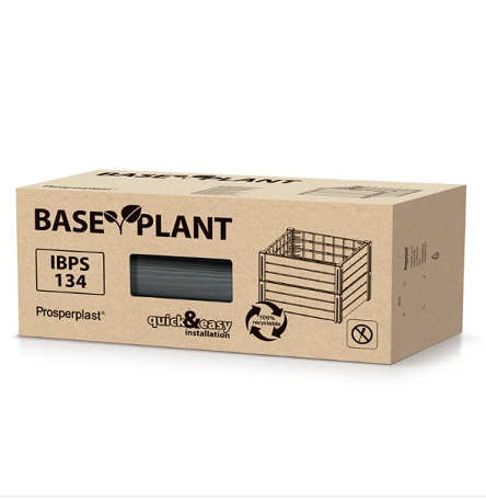 IBPS134-S433 Грядка пластиковая Base Plant 61,8*61,8 h2*230 см ~134л антрацит (anthracite)