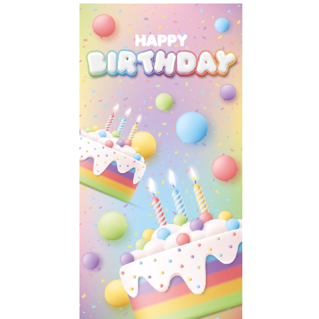 Конверт для денег "Happy birthday" (праздничные торты) 1-05-0315