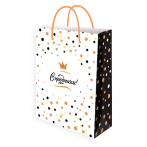 Optima Пакет подарочный с глянц.лам. 22*31*10 см (ML) Веселый горошек, 128г (соб.разр) ППК-7902