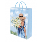 Optima Пакет подарочный с глянц.лам. 22*31*10 см (ML) Ромашковый букет, 128г (соб.разр) ППК-7930