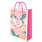 Optima Пакет подарочный с глянц.лам. 22*31*10 см (ML) Яркие пионы, 128г (соб.разр) ППК-7933