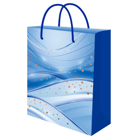 Optima Пакет подарочный с глянц.лам. 26,4х32,7x8 см (L) Звездный шелк, 128г (соб.разр) ППК-7817