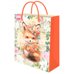 Optima Пакет подарочный с глянц.лам. 26,4х32,7x8 см (L) Милый лис, 128г (соб.разр) ППК-7867