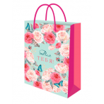 Optima Пакет подарочный с глянц.лам. 32*45*8см (XL) Цветы и бабочки ,128г (собс.разр.) ППК-7091